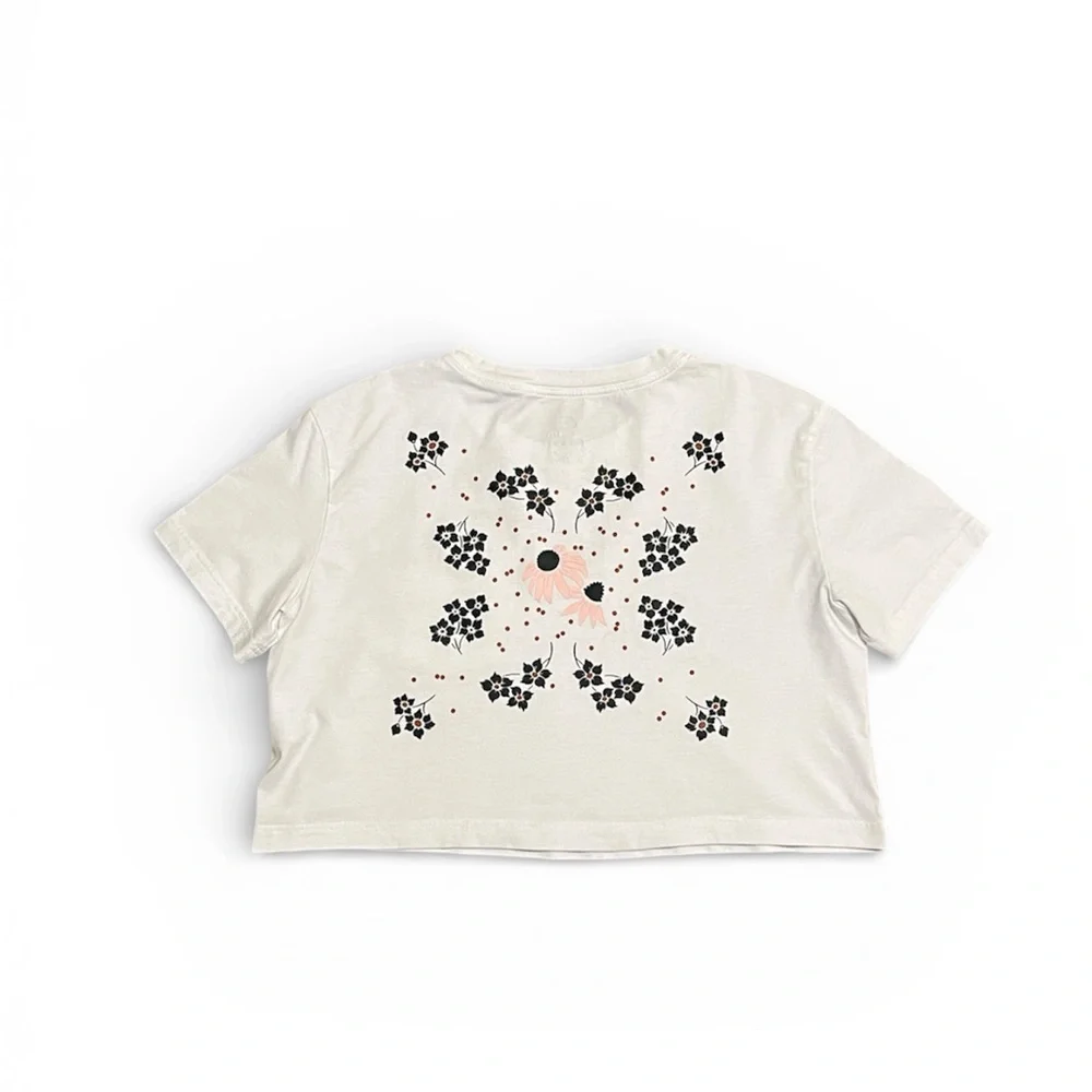 Nike “The Nike Tee” Cropped Tee in White w/Floral Design Women’s Sz Small